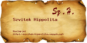 Szvitek Hippolita névjegykártya